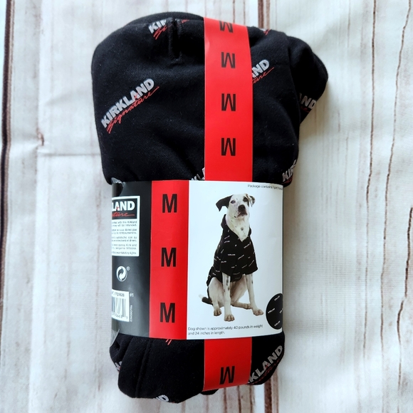 NWT Kirkland Signature Logo Costco Pet Hoodie Shirt Black, Dog Size M - Picture 6 of 11
